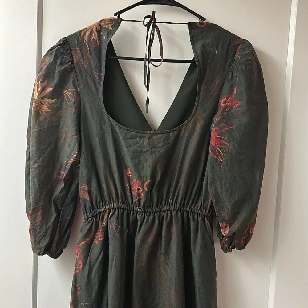 All Saints Dark Floral Long Sleeve Dress - Picture 5 of 6